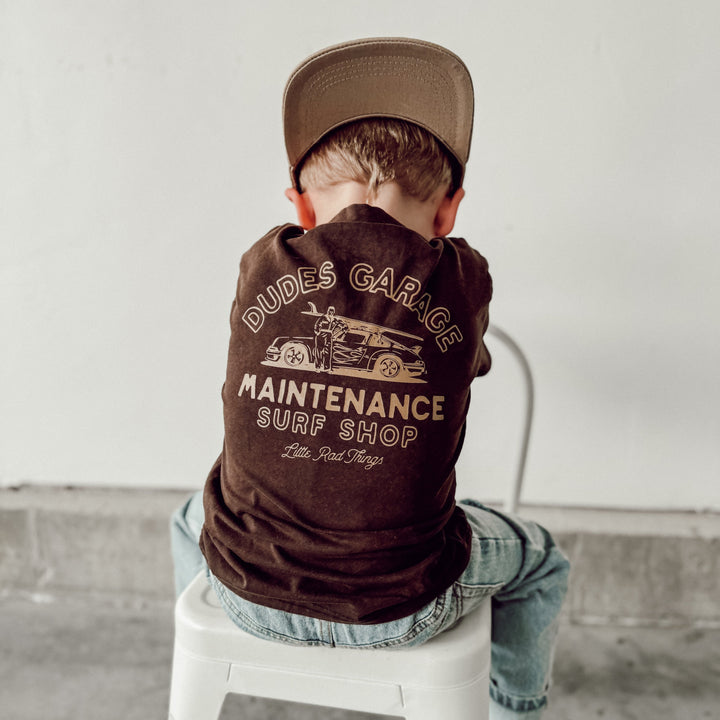 DUDES GARAGE TEE - VINTAGE BROWN