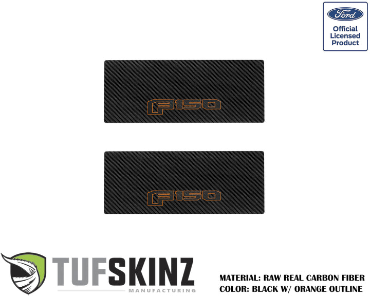 Door Sill Protection Overlays (Real Carbon Fiber) Fits 2015-2020 Ford F-150