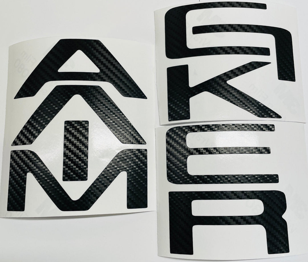 Carbon Fiber Textured Vinyl Decal Letter Inserts for 2022-2024 Maverick Tailgate