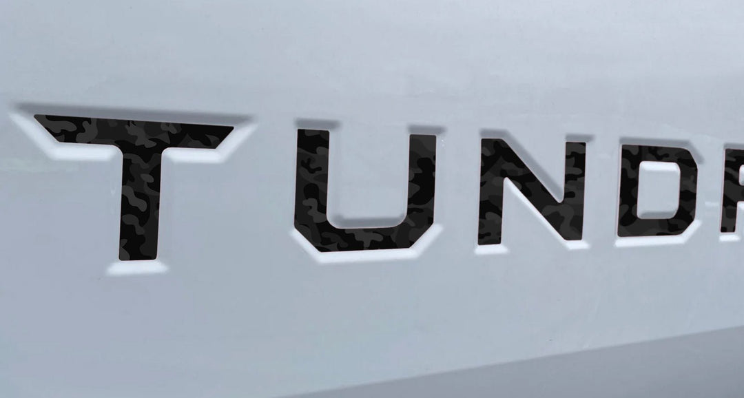 Black Shadow Camo Vinyl Letter Decals for 2022-2023 Tundra Tailgate