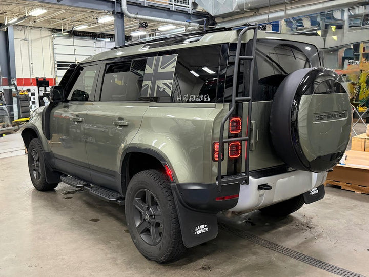 Union Jack Side Window Panel Overlay (Matte Black) - 2020+ Land Rover Defender 110 / 130