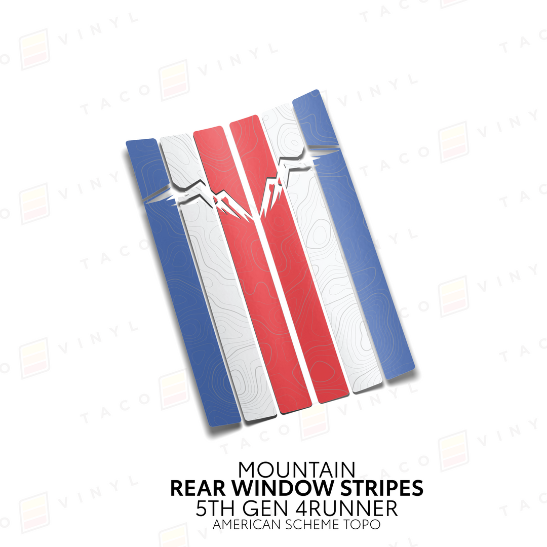 4Runner Rear Window Stripes - WITH TOPO