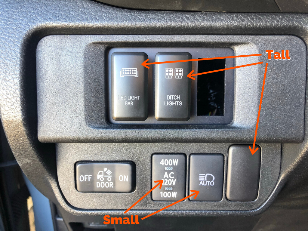 Tall Style Toyota OEM Style "BUMPER LIGHT BAR" Switch