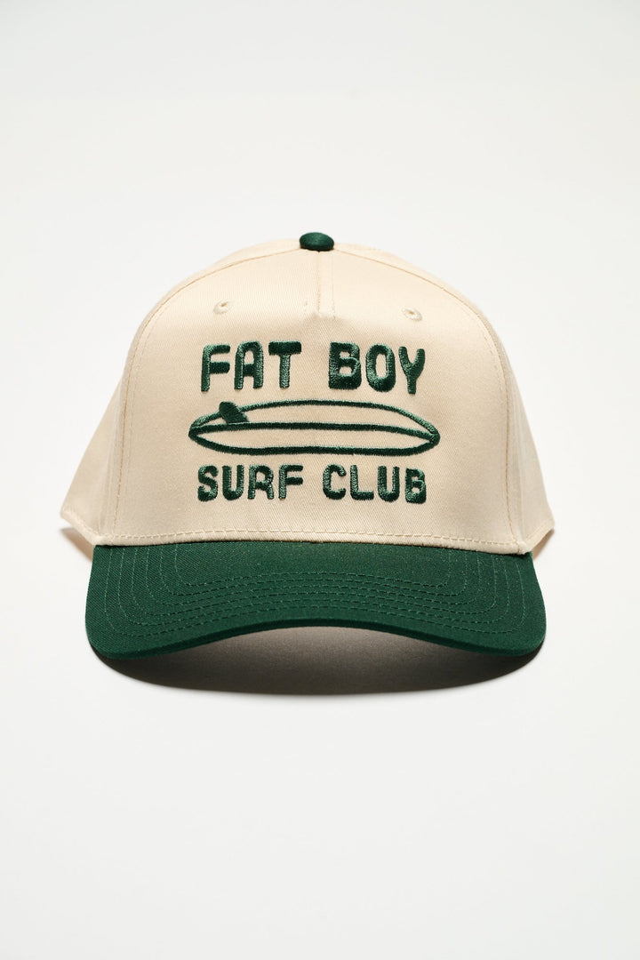 The Nose Rider Embroidered Hat - Dk Green & Natural