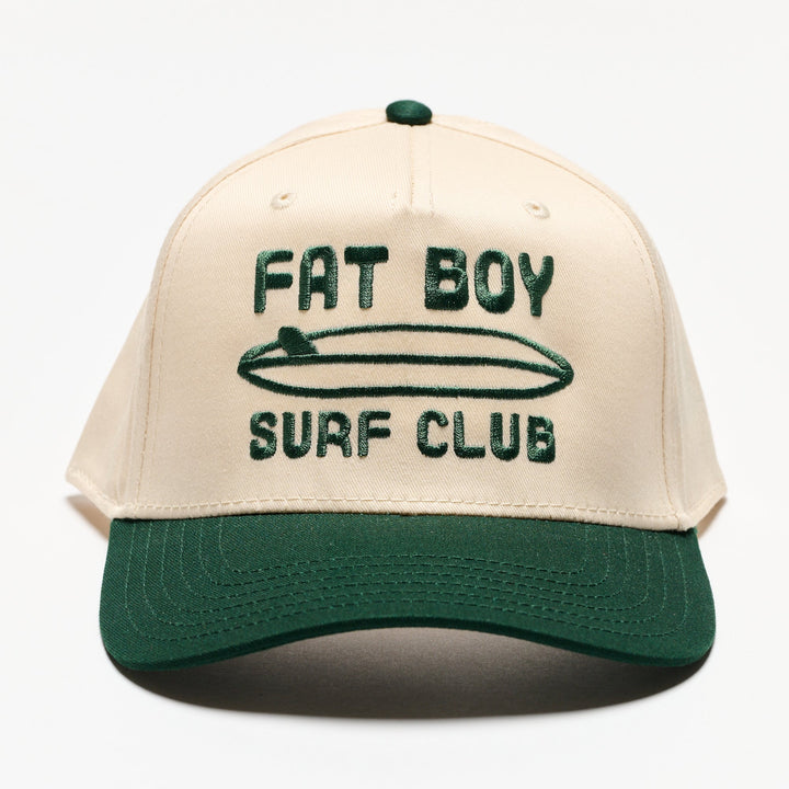The Nose Rider Embroidered Hat - Dk Green & Natural