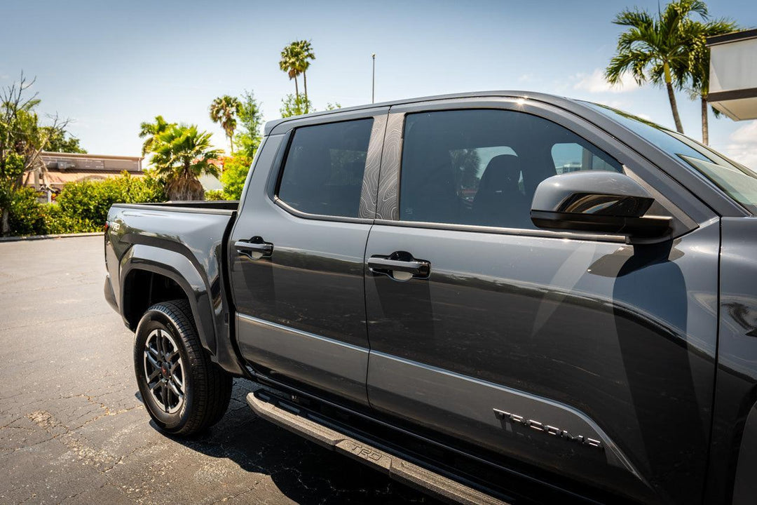 Topographic B Pillar Overlays - 2024+ Tacoma Double Cab / 2025+ 4Runner