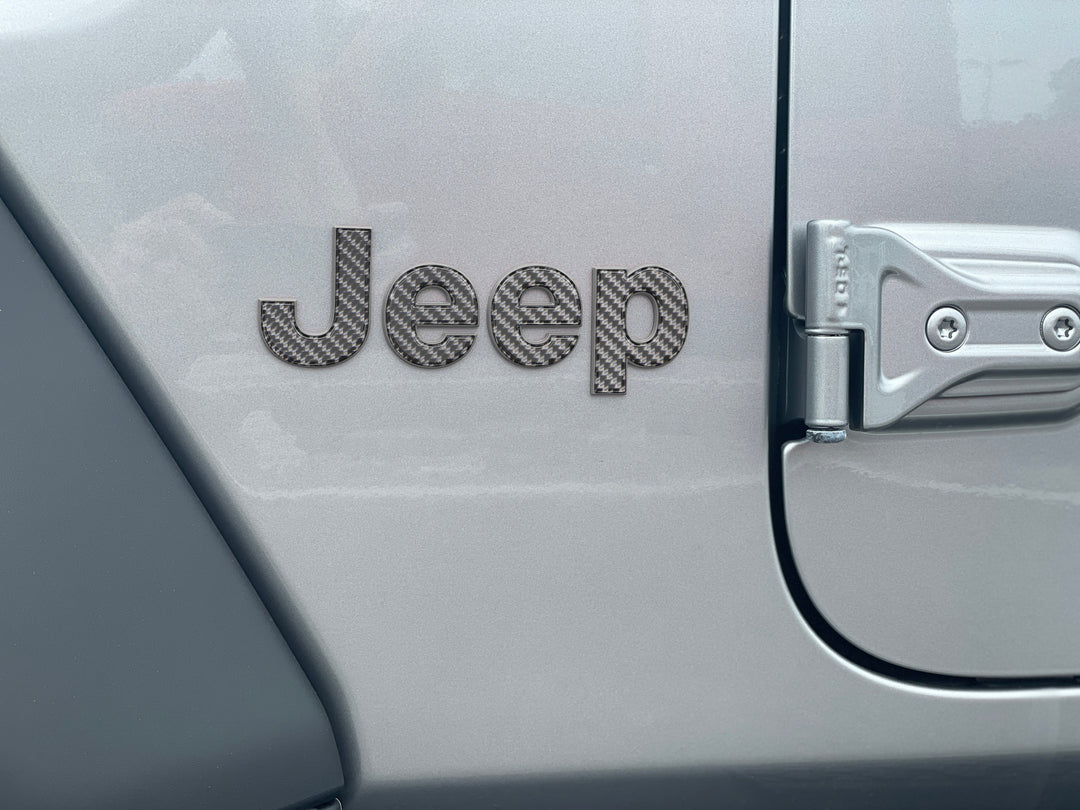 Driver & Passenger Side Letter Overlays Fits 2018-2025 Jeep Wrangler JL