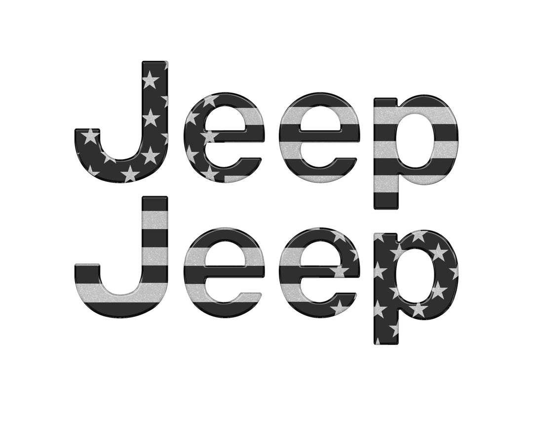 Driver & Passenger Side Letter Overlays Fits 2018-2025 Jeep Wrangler JL