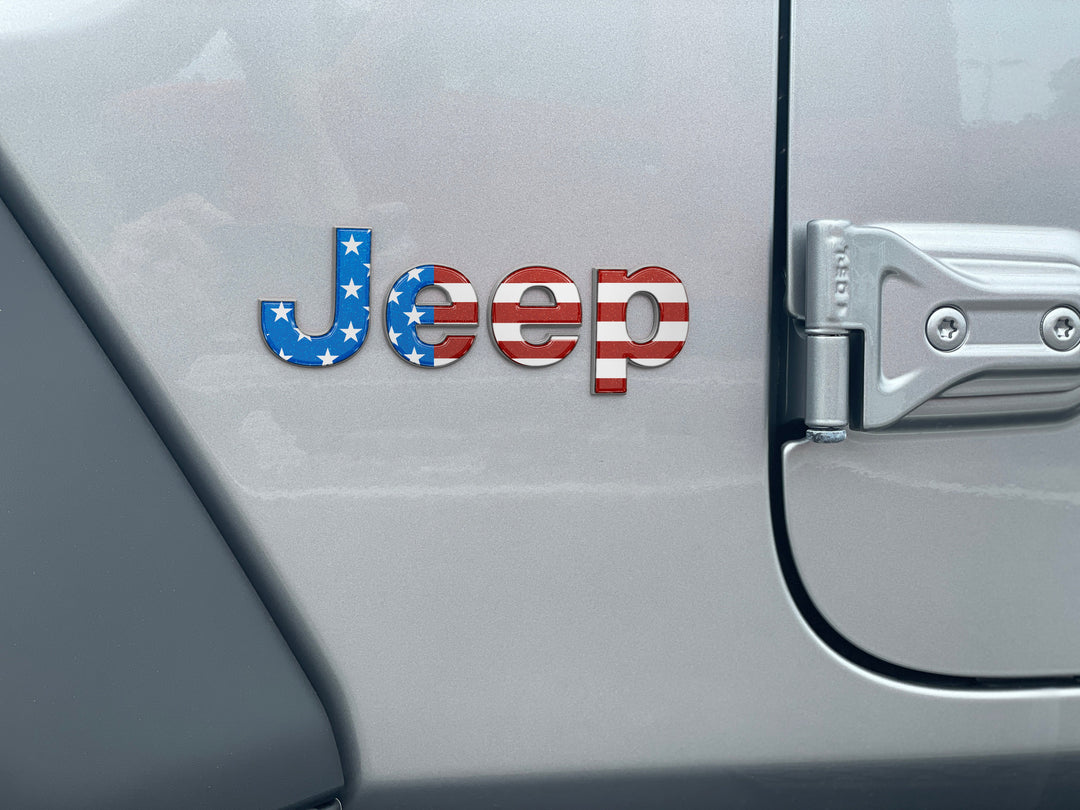 Driver & Passenger Side Letter Overlays Fits 2018-2025 Jeep Wrangler JL