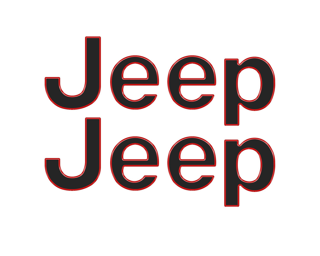 Driver & Passenger Side Letter Overlays Fits 2018-2025 Jeep Wrangler JL