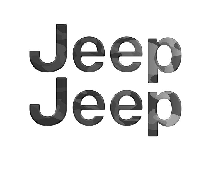 Driver & Passenger Side Letter Overlays Fits 2018-2025 Jeep Wrangler JL