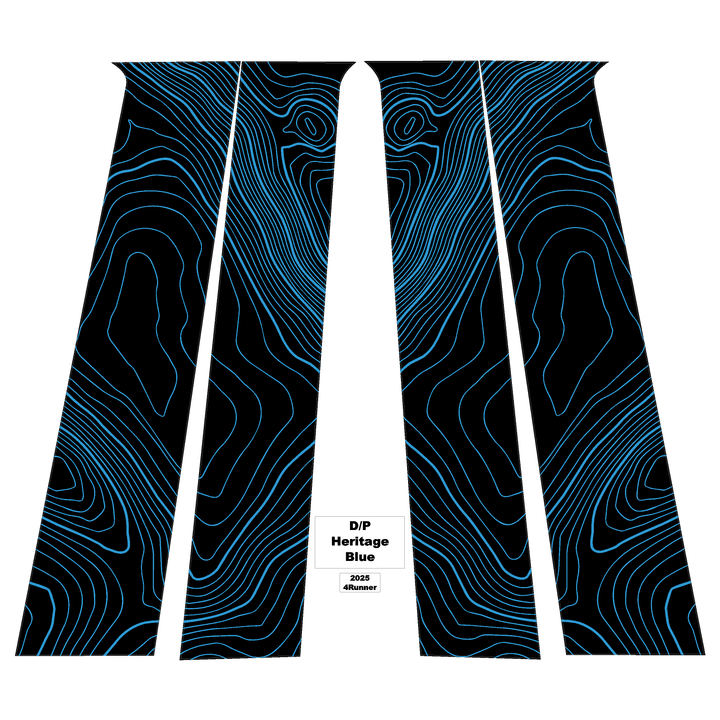 Topographic B Pillar Overlays - 2024+ Tacoma Double Cab / 2025+ 4Runner