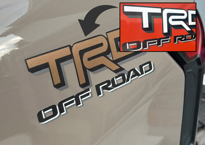 Premium Cast Vinyl Decal Letter Inserts for 2024-2026 Tacoma TRD Bedside Stickers x2