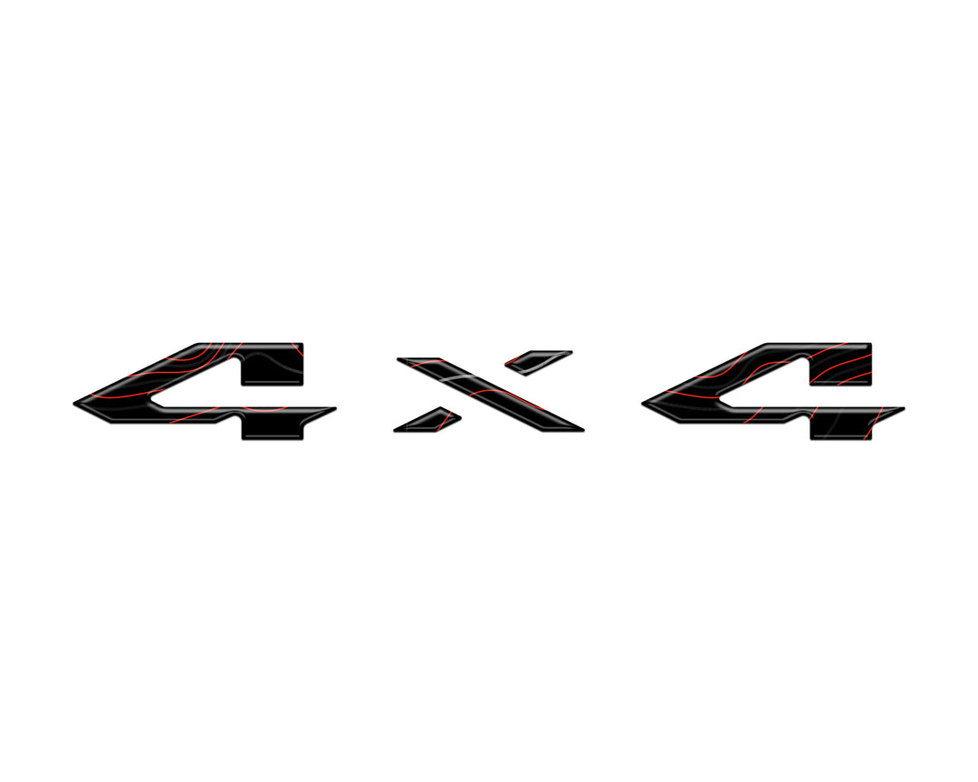 4x4 Tailgate Emblem Letter Overlays Fits 2025-2026 Ram 1500/2500/3500