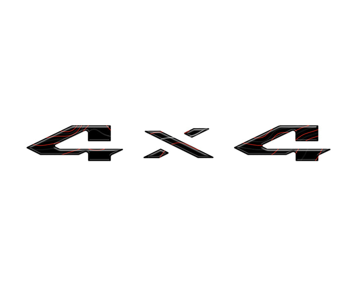 4x4 Tailgate Emblem Letter Overlays Fits 2025-2026 Ram 1500/2500/3500