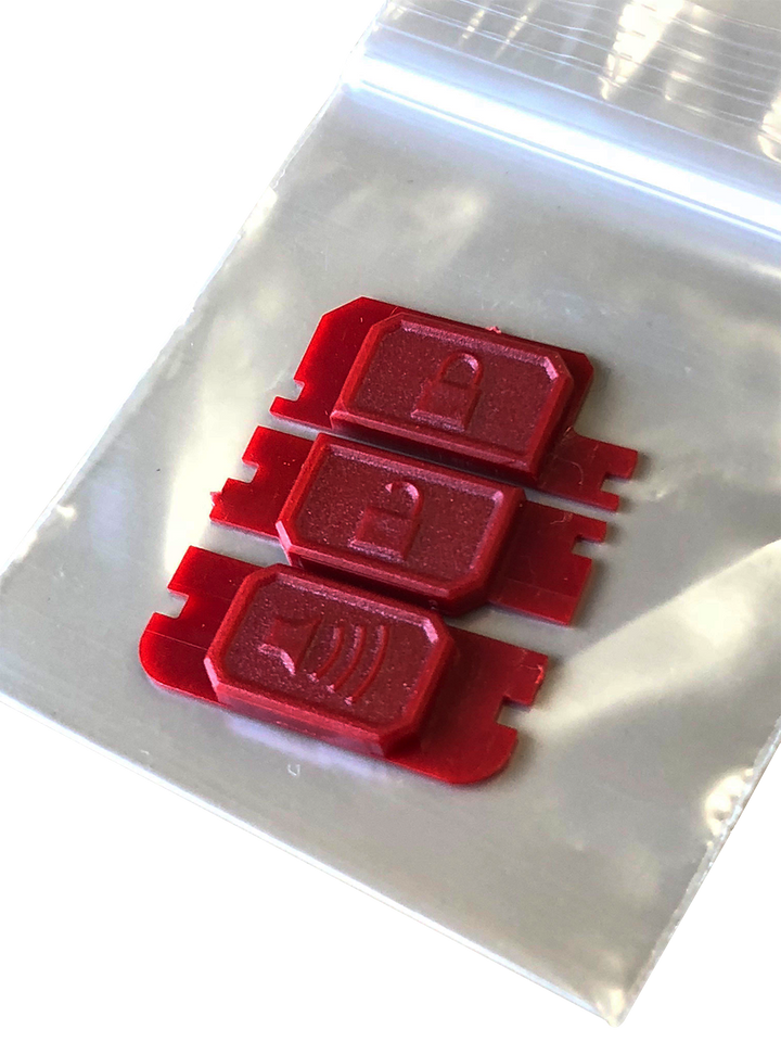 Minimalist Fob Buttons-RED