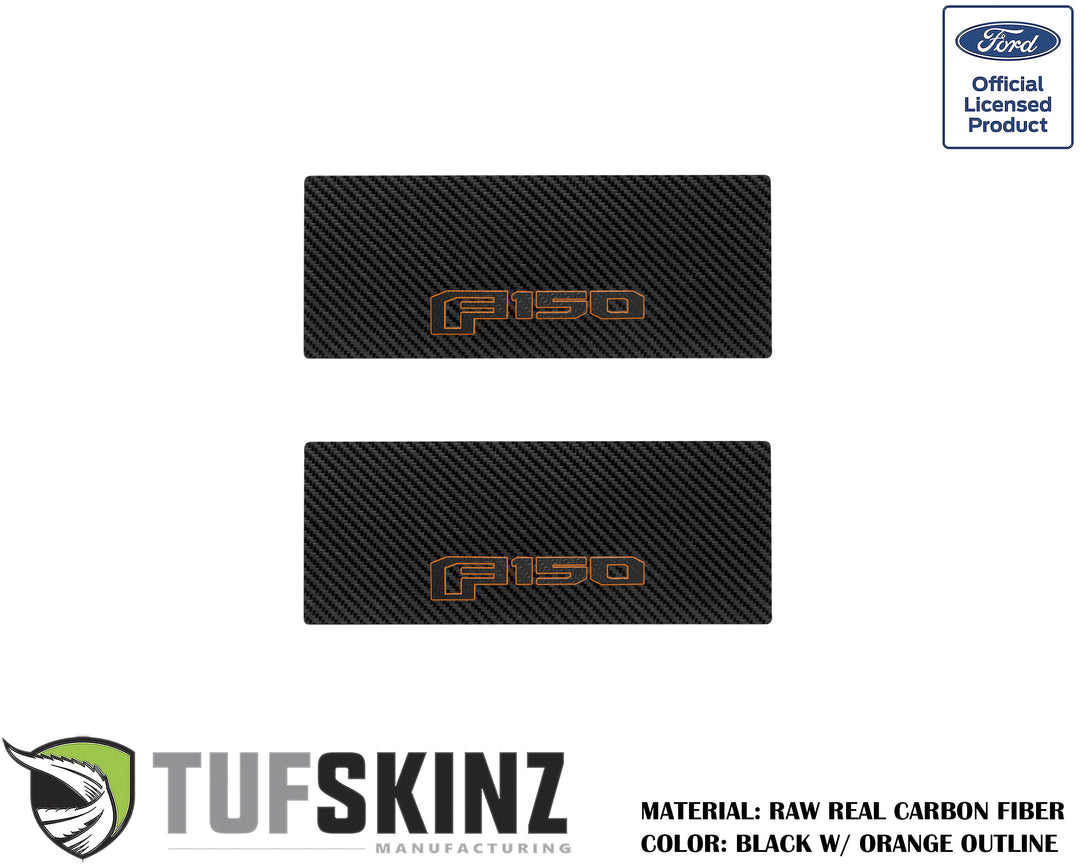 Door Sill Protection Overlays (Real Carbon Fiber) Fits 2015-2020 Ford F-150