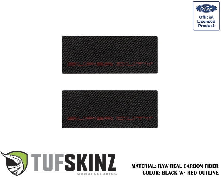 Door Sill Protection Overlays (Real Carbon Fiber) Fits 2017-2020 Ford Super Duty
