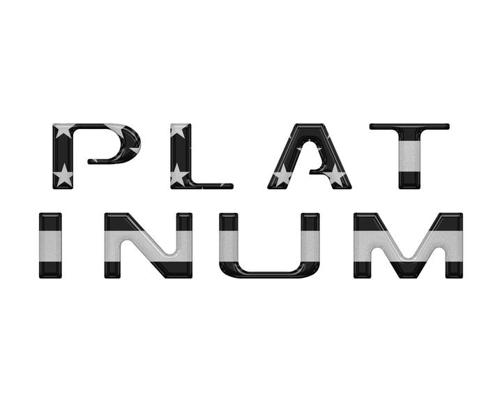 Platinum Tailgate Letter Overlays Fits 2020-2022 Ford Super Duty