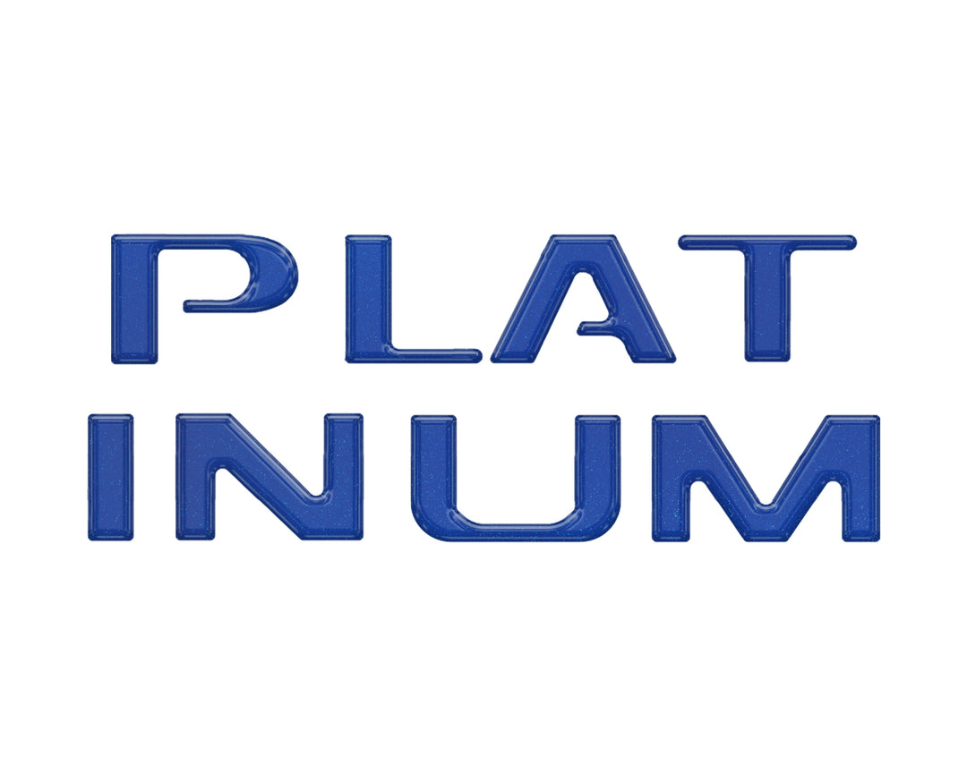 Platinum Tailgate Letter Inserts Fits 2023-2024 Ford Super Duty Platinum &amp; 2025-2026 Platinum Plus