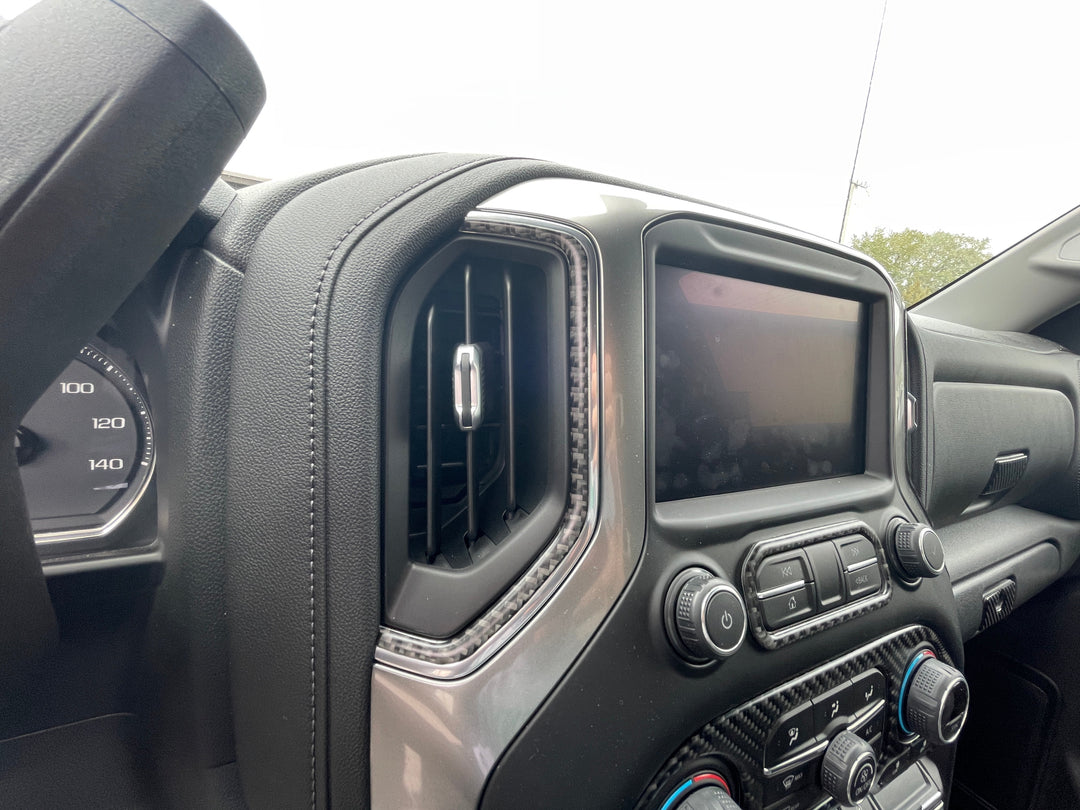 Center Dash A/C Vent Accent Overlays Fits 2019-2021 Chevrolet Silverado