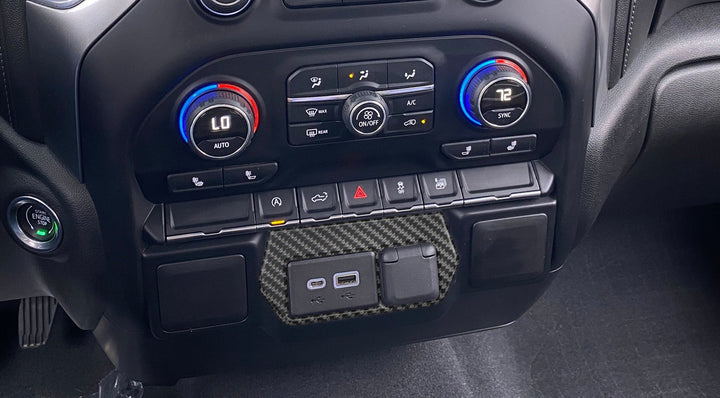 USB Center Dash Accent Overlay Fits 2019-2021 Chevrolet Silverado