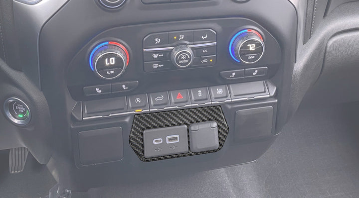 USB Center Dash Accent Overlay Fits 2019-2021 Chevrolet Silverado