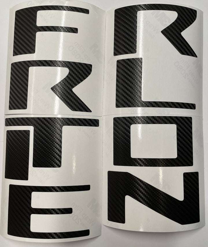 Carbon Fiber Textured Vinyl Decal Letter Inserts for 2022-2026 Frontier Tailgate