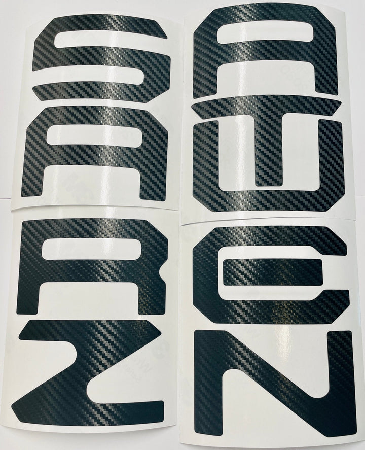 Carbon Fiber Textured Vinyl Decal Letter Inserts for 2022-2026 Santa Cruz Tailgate