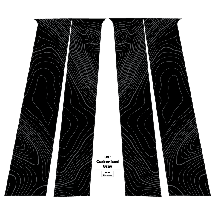 Topographic B Pillar Overlays - 2024+ Tacoma Double Cab / 2025+ 4Runner