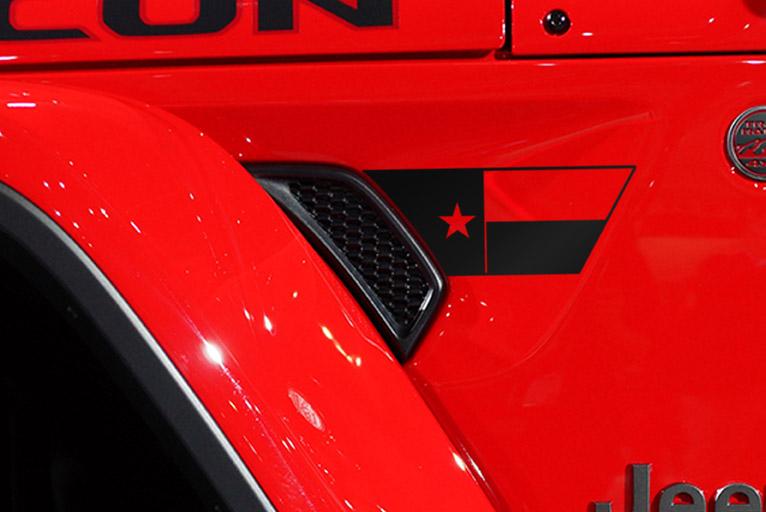 Premium Cast Matte Black Vinyl Flag Decals for Wrangler JL and Gladiator Fender Ventsx2