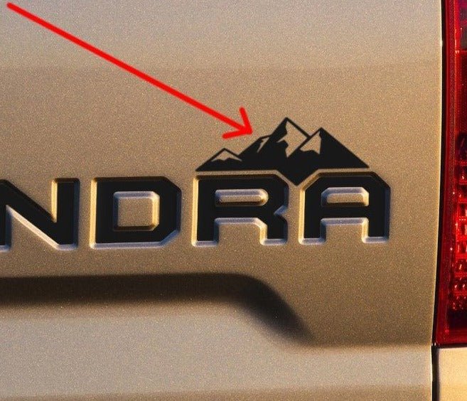 Premium Cast Matte Black Vinyl Decal Mountain for 2014-2026 Tundra Tailgate