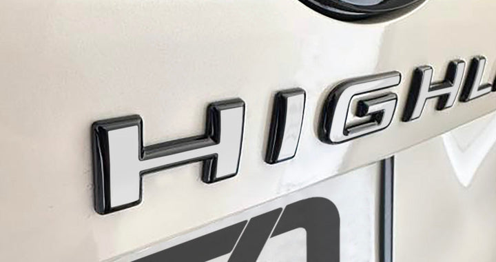Premium Cast Vinyl Decal Letter Inlays for 2024-2026 Grand Highlander Liftgate