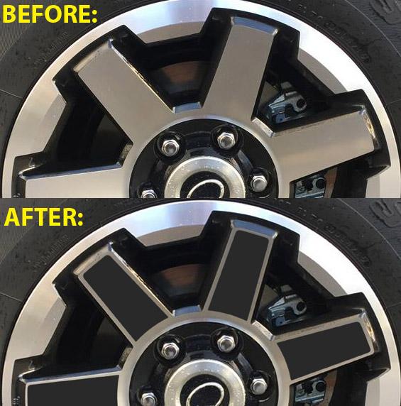 Premium Cast Vinyl Decal Inlays for 2017-2024 4Runner TRD Off Road Wheels x4