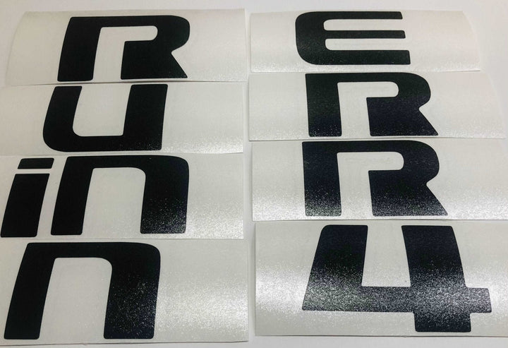 Premium Cast Vinyl Decal Letter Inlays for 2010-2024 4Runner Liftgate and Side Emblems