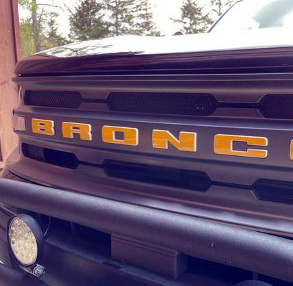 Premium Cast Vinyl Decal Letter Inlays for 2020-2024 Bronco/Bronco Sport Grille