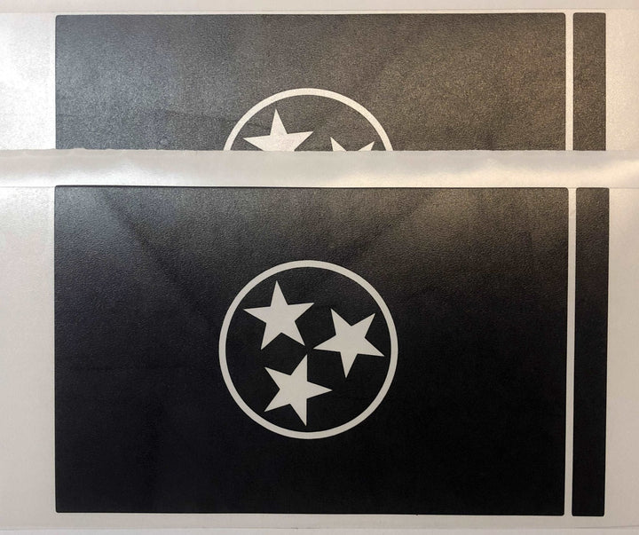 State Flag Decals - Premium Cast Matte Black Vinyl x2