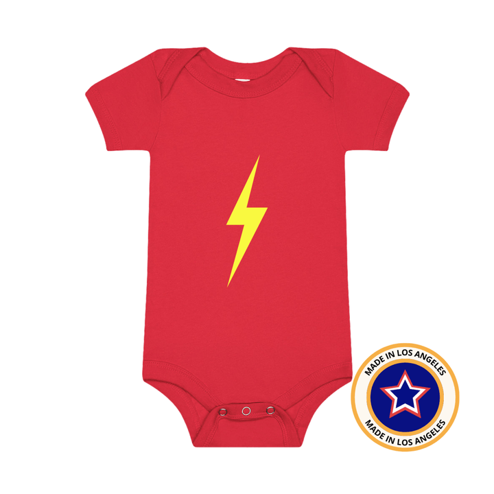 THE SPARK NEON YELLOW ONESIE - RED