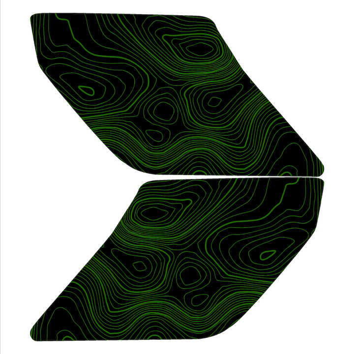 Topographic Interior Sun Visor Overlays - 2024+ Ranger Raptor (with Homelink)
