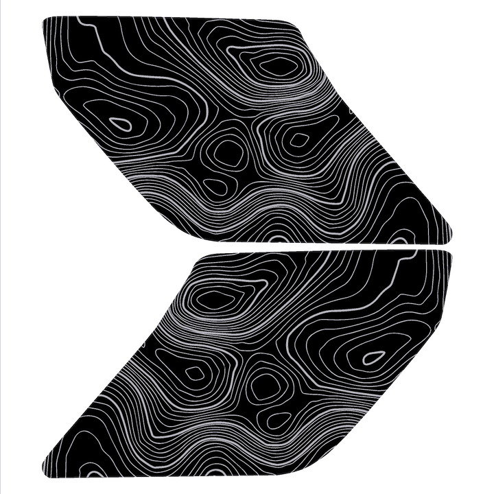 Topographic Interior Sun Visor Overlays - 2024+ Ranger Raptor (with Homelink)