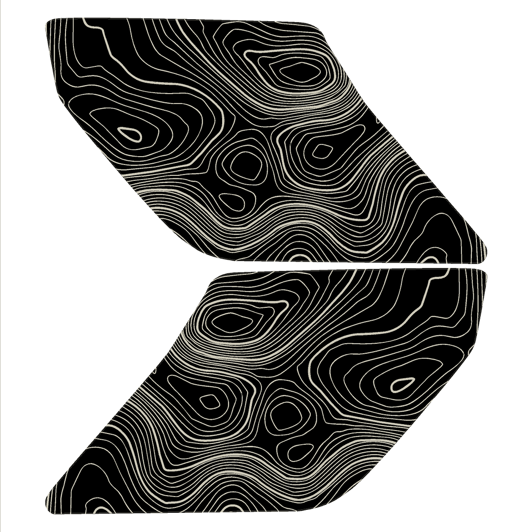 Topographic Interior Sun Visor Overlays - 2024+ Ranger Raptor (with Homelink)