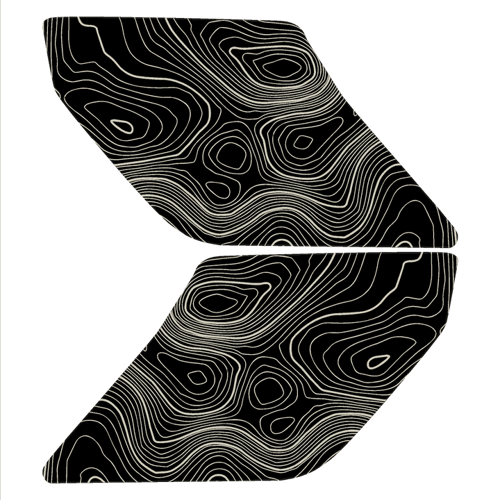 Topographic Interior Sun Visor Overlays - 2024+ Ranger Raptor (with Homelink)