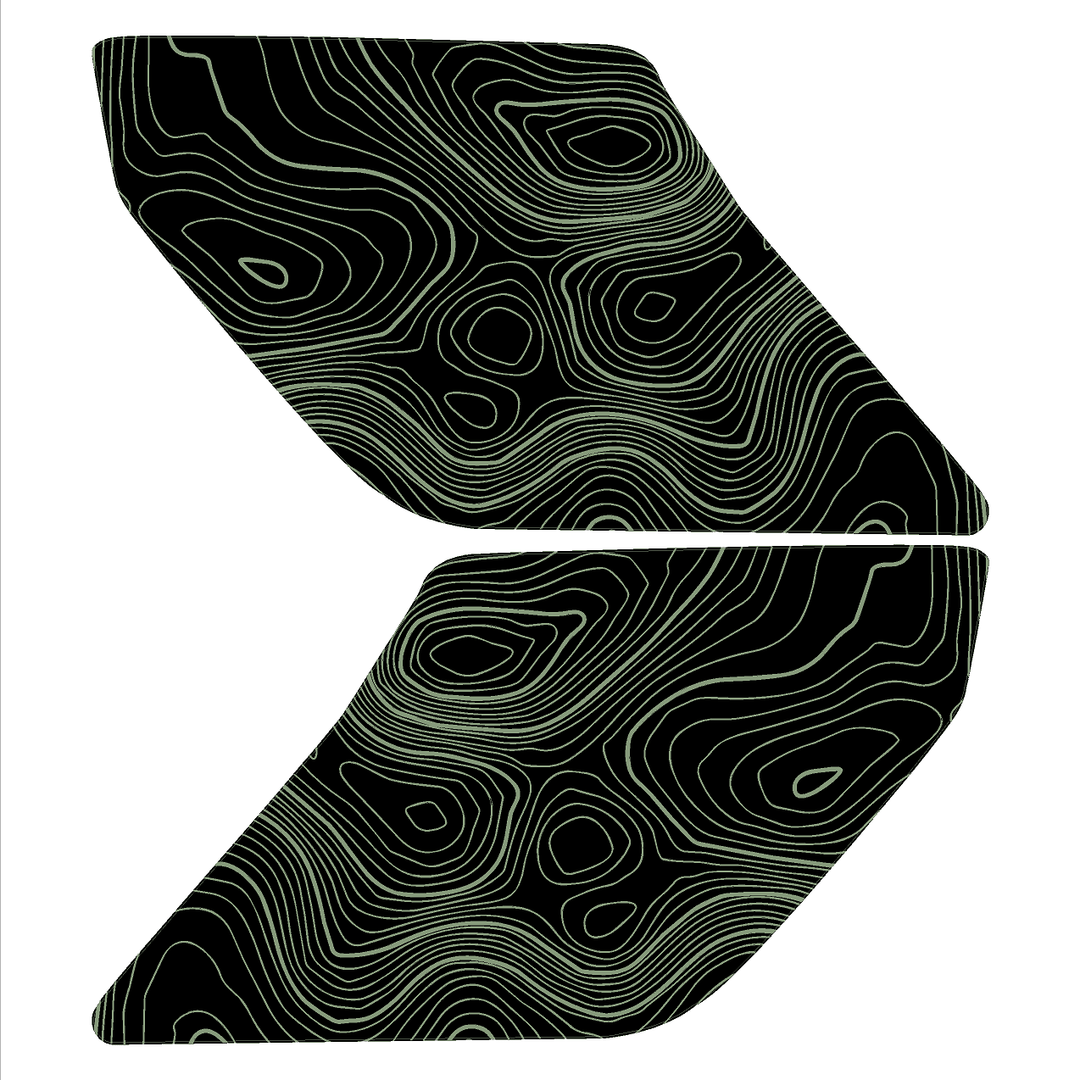 Topo Interior Lower Front Door Card Insert Overlays (Printed Series) - 2021+ Bronco 4 Door