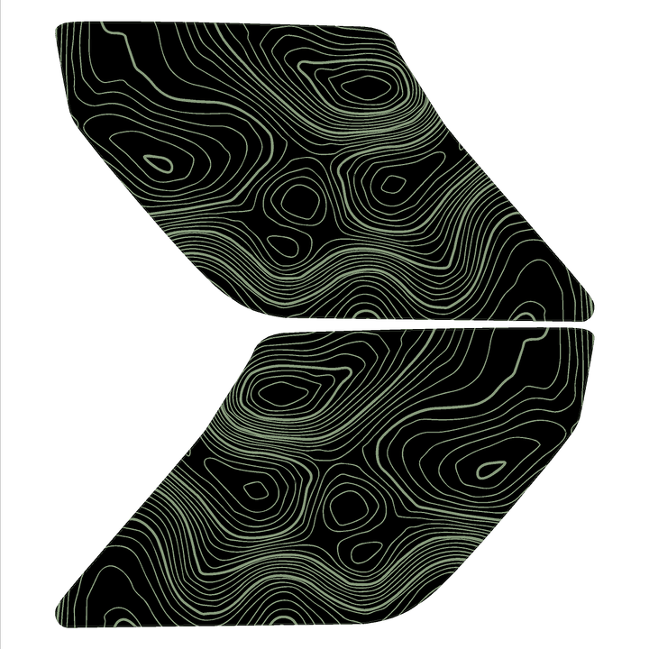 Topographic Interior Sun Visor Overlays - 2024+ Ranger Raptor (with Homelink)