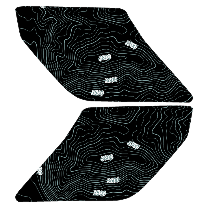 Topo Interior Lower Front Door Card Insert Overlays (Printed Series) - 2021+ Bronco 4 Door