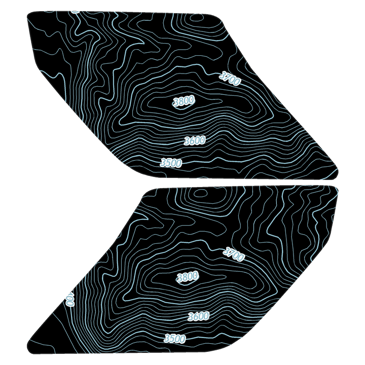 Topo Interior Lower Front Door Card Insert Overlays (Printed Series) - 2021+ Bronco 4 Door
