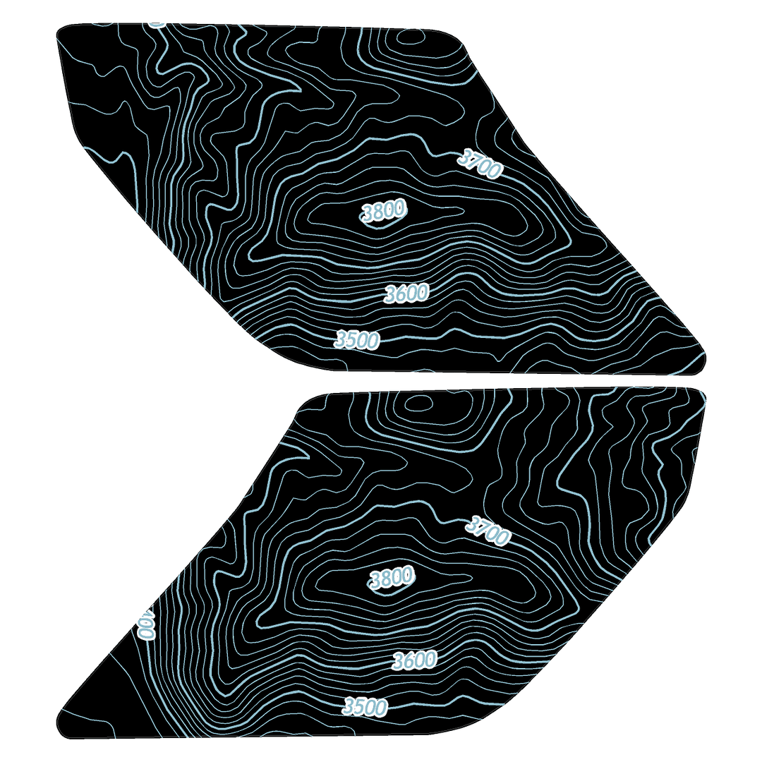 Topo Interior Sun Visor Overlays (Printed Series) - 2021+ Bronco (with Homelink)