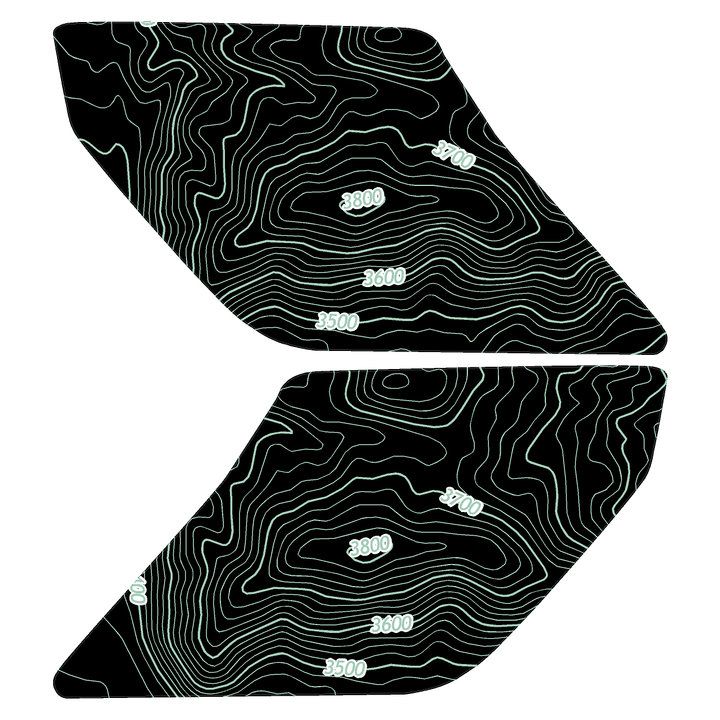 Topo Interior Sun Visor Overlays (Printed Series) - 2021+ Bronco (with Homelink)