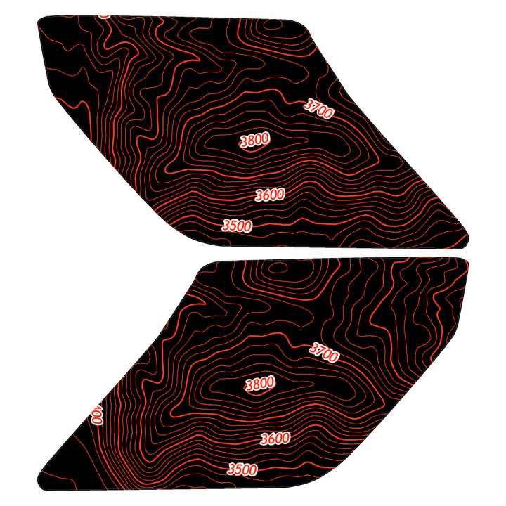 Topo Interior Lower Front Door Card Insert Overlays (Printed Series) - 2021+ Bronco 4 Door
