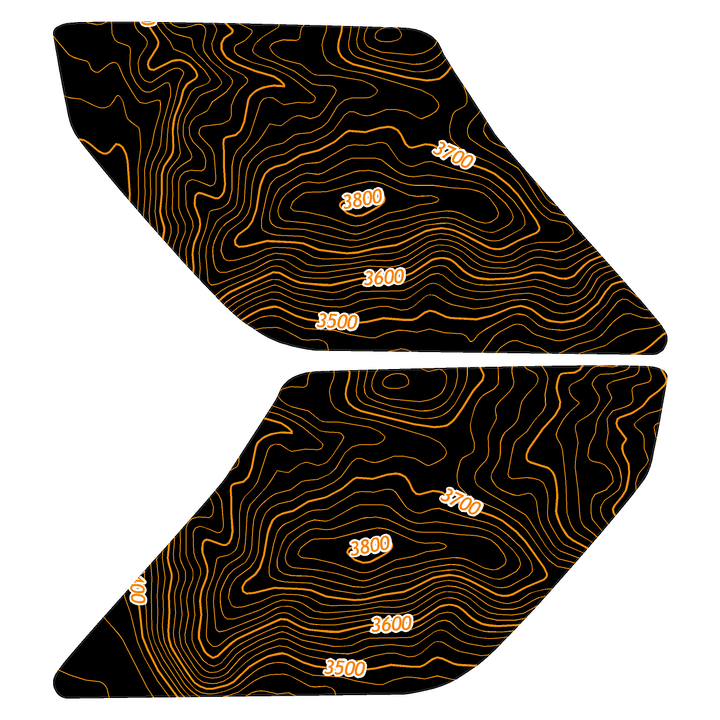 Topo Interior Lower Front Door Card Insert Overlays (Printed Series) - 2021+ Bronco 4 Door